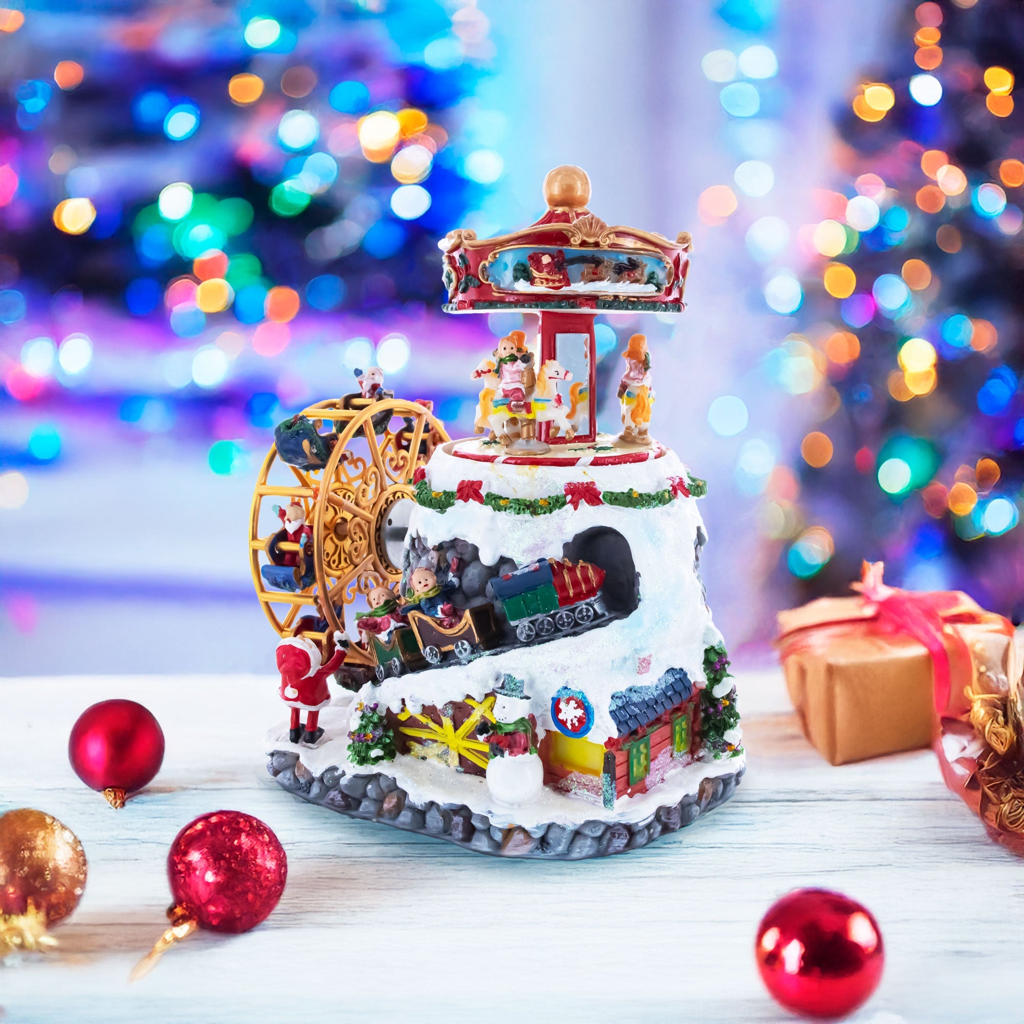 Musical Christmas Figurine with Rotating Motion