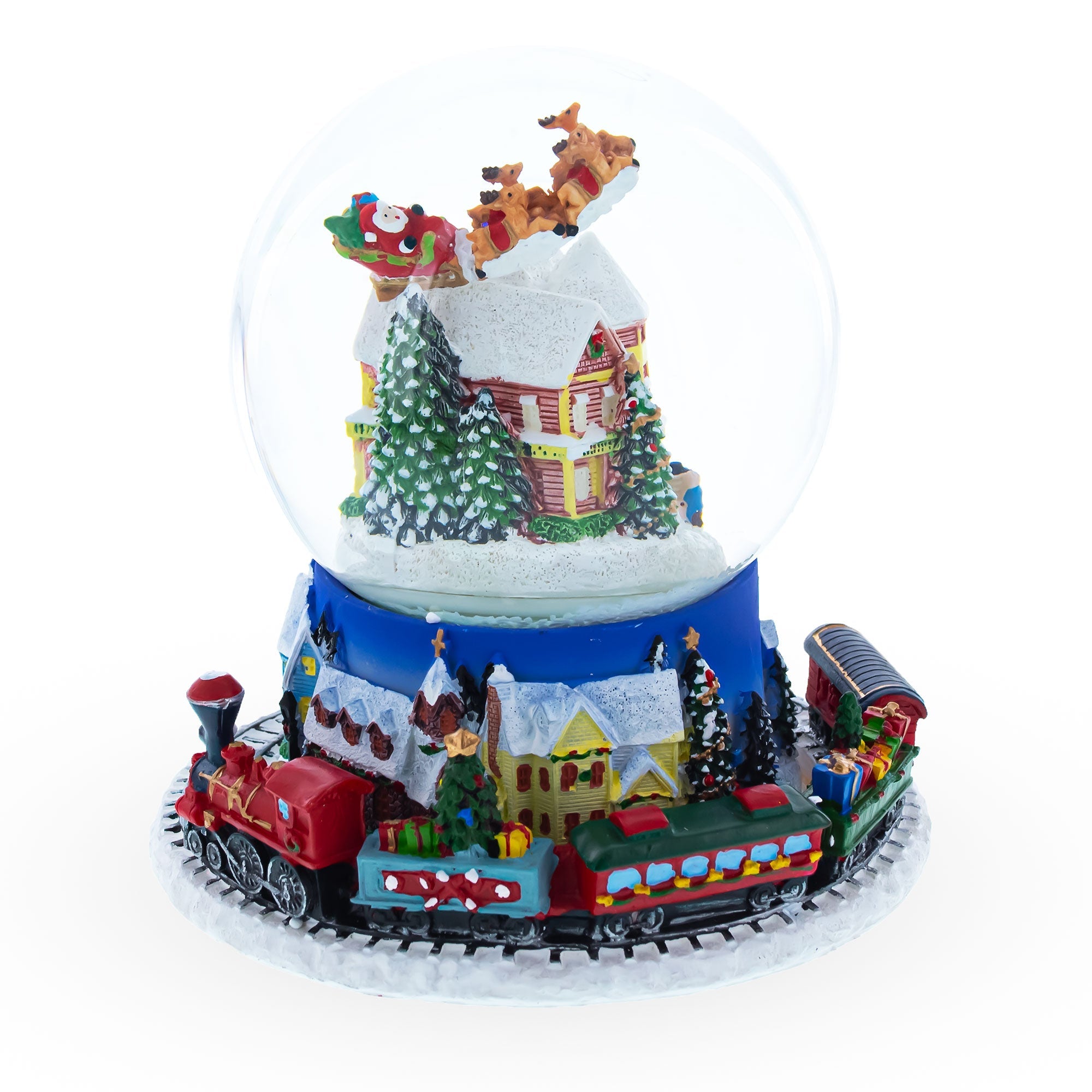 Moving Train Base Musical Christmas Water Snow Globe