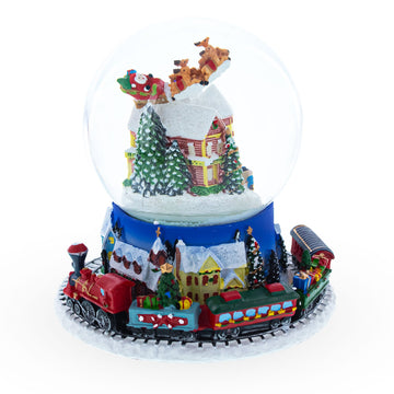Moving Train Base Musical Christmas Water Snow Globe