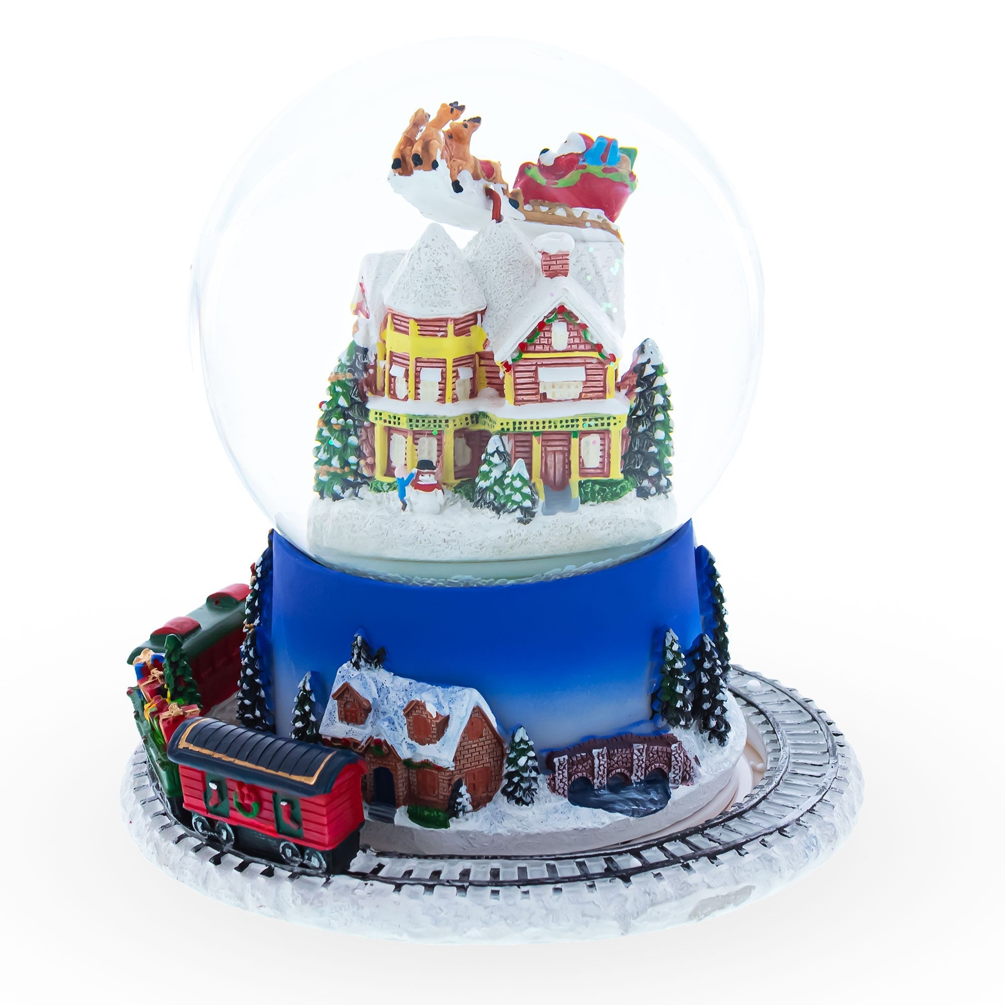 Moving Train Base Musical Christmas Water Snow Globe