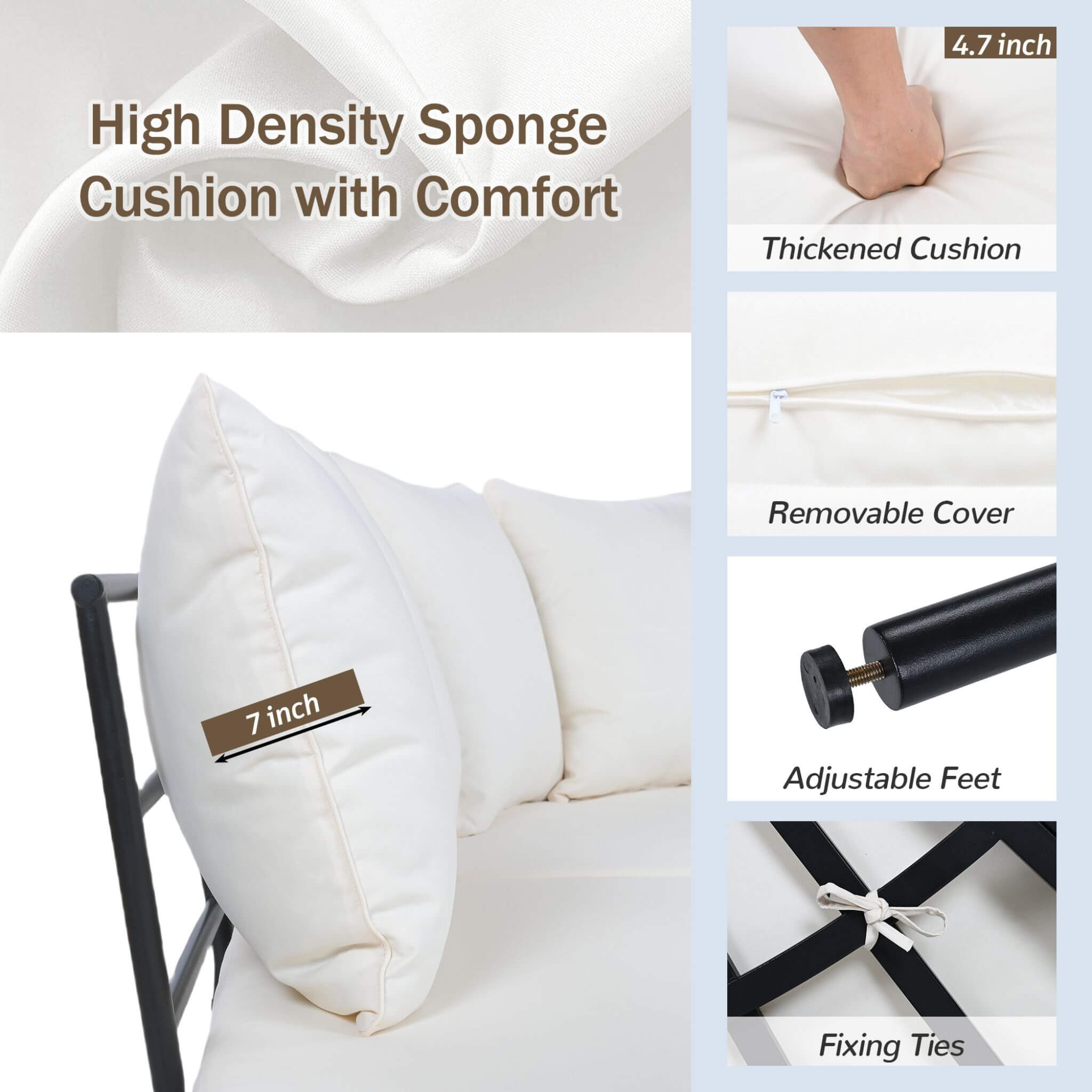 Premium Half- Moon 6-Person Curved All-Weather Outdoor Furniture Sofa Patio Set With Coffee Table And Cushions (SAK76332)