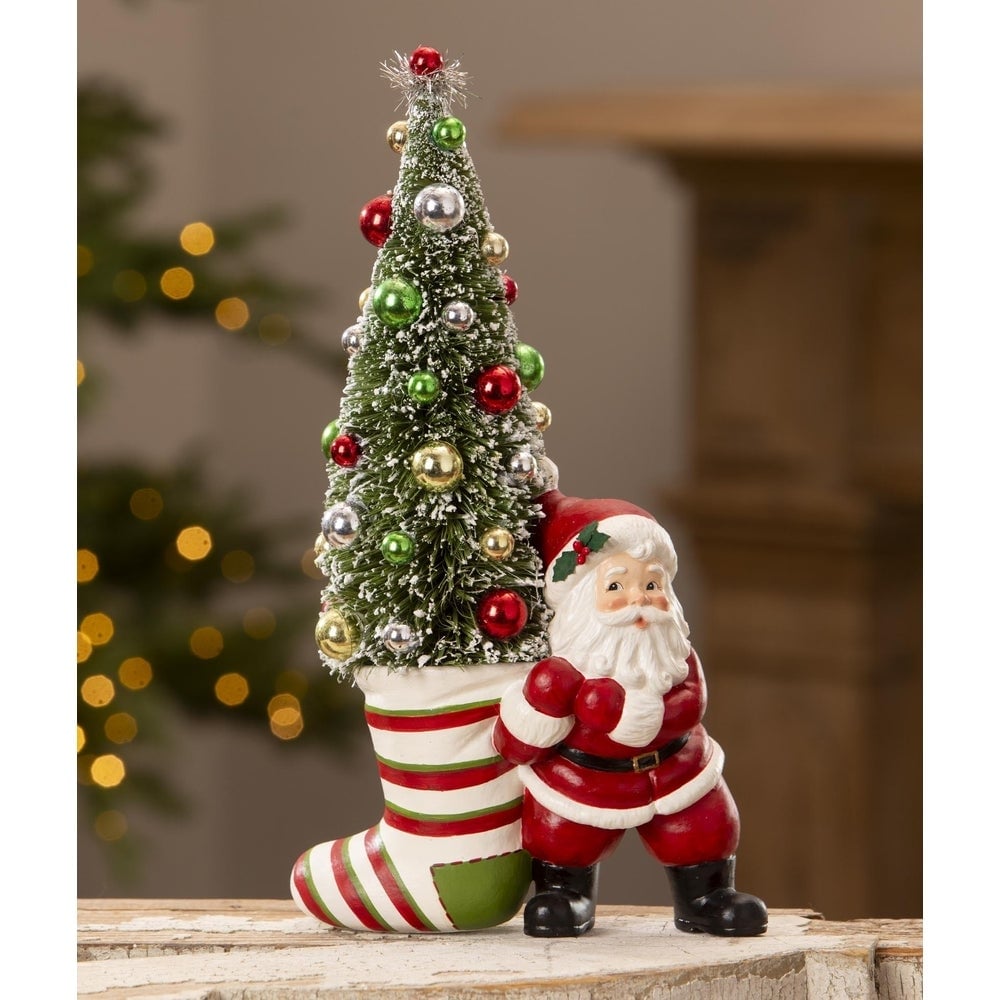 Retro Santa Pulling Stocking by Bethany Lowe Designs