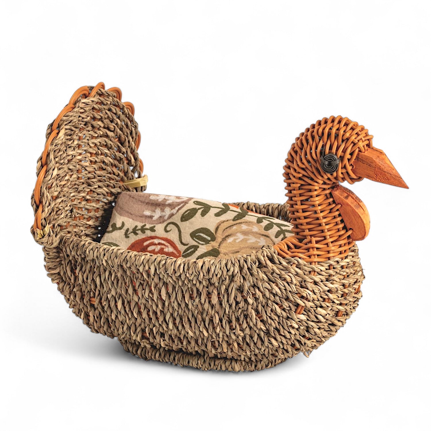 Seagrass Turkey Basket with Flour Sack Towel