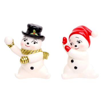 Set/2 Retro Snow Kids Playing by December Diamonds