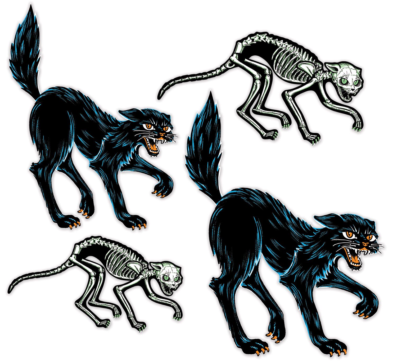 Vintage Halloween Jointed Cats