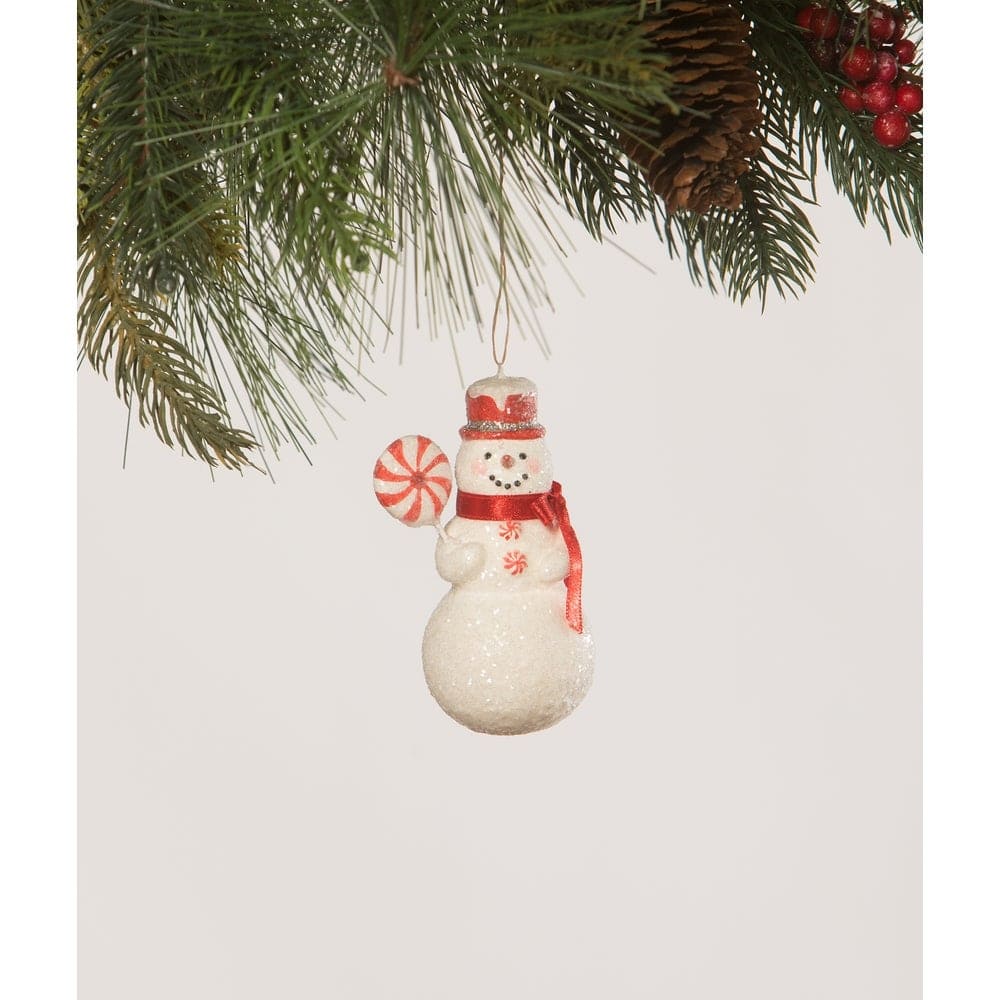 Snowman with Peppermint Ornament by Bethany Lowe Designs