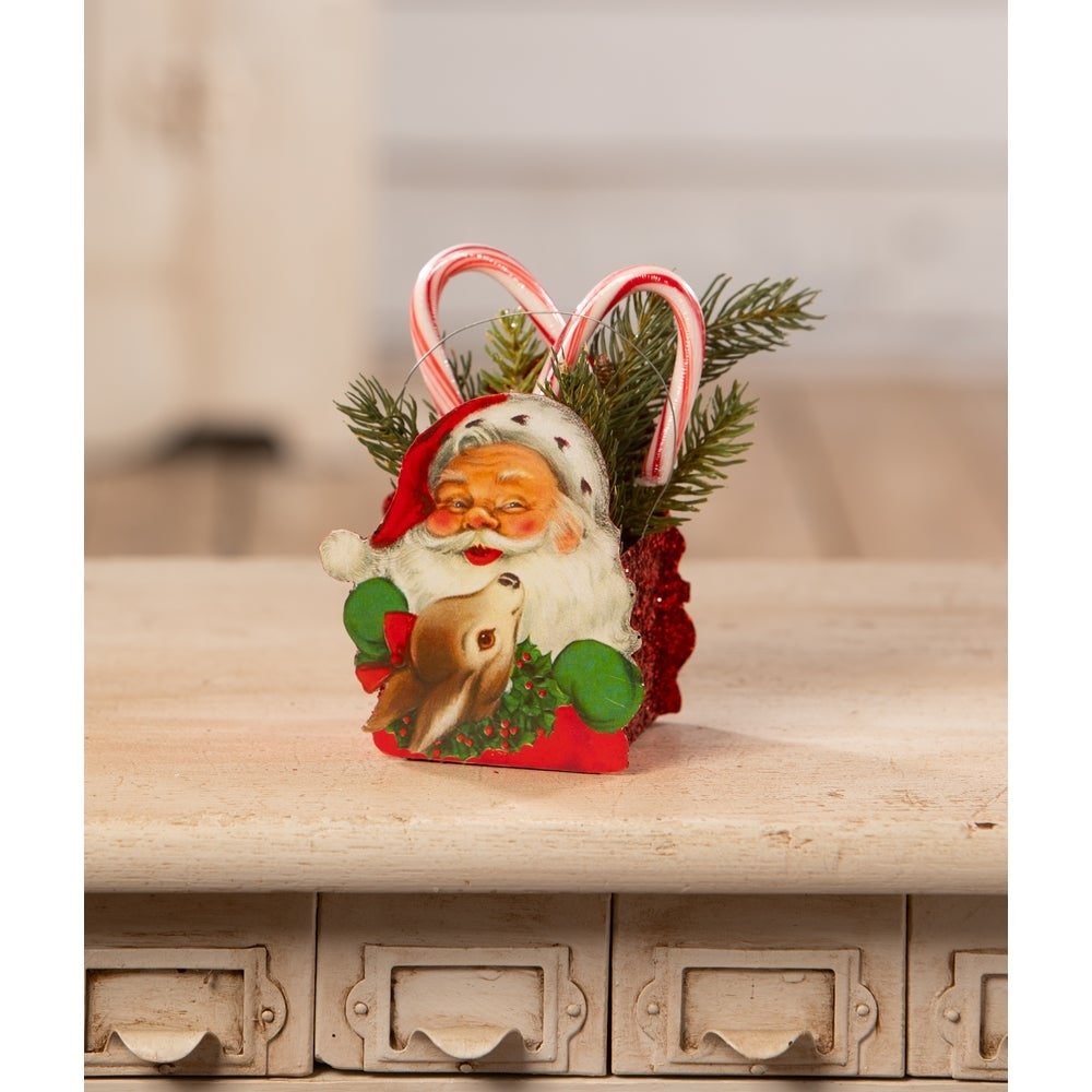 Tin Santa Bucket Small by Bethany Lowe Designs