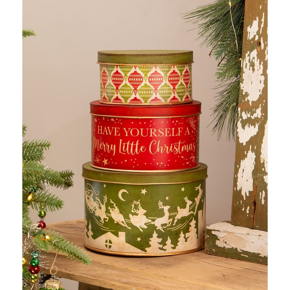 Vintage Christmas Tins S3 by Bethany Lowe Designs