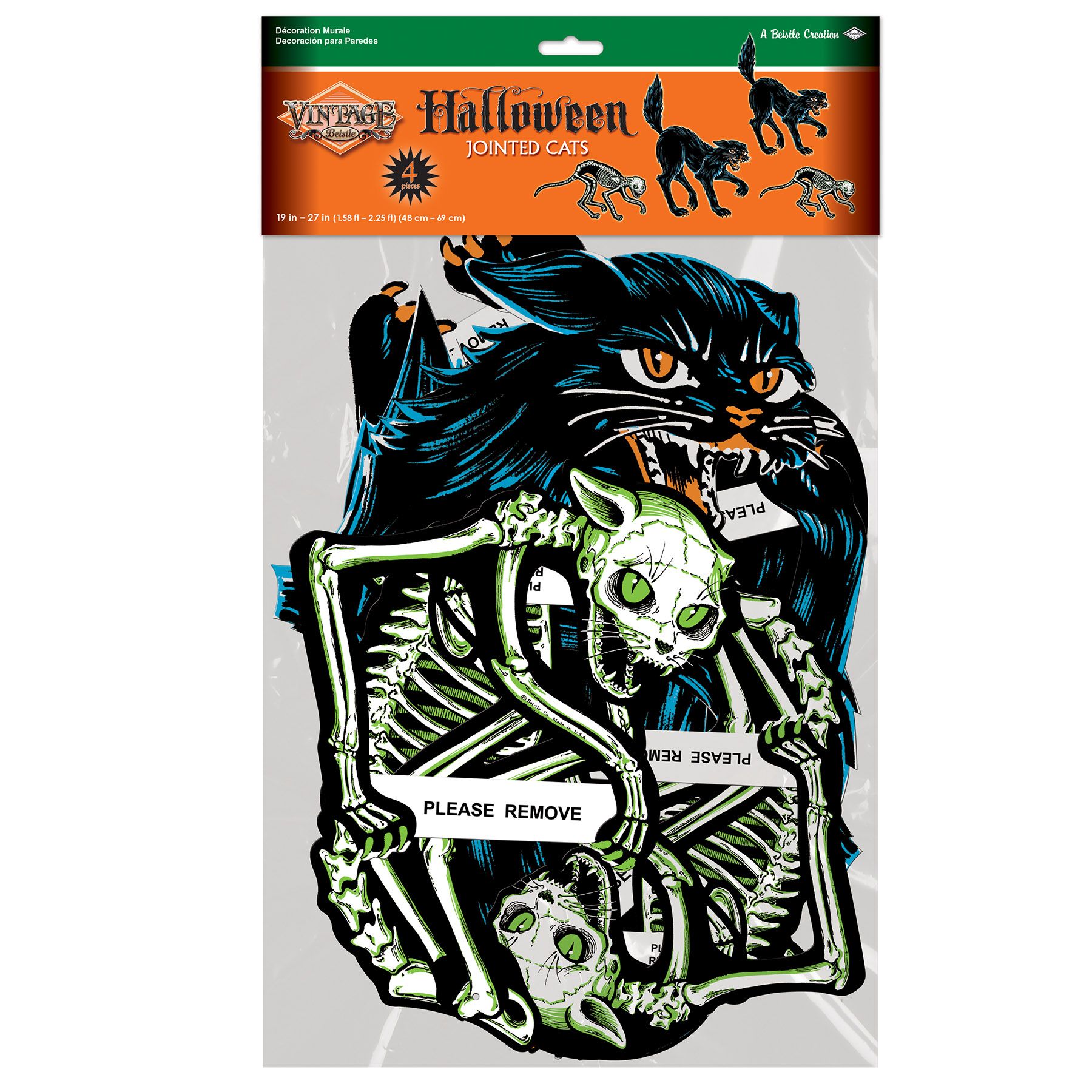 Vintage Halloween Jointed Cats